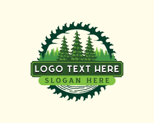 Woodwork - Forest Pine Tree Woodwork logo design