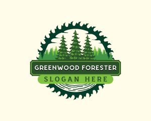 Forest Pine Tree Woodwork  logo design