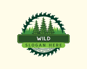 Lumber - Forest Pine Tree Woodwork logo design