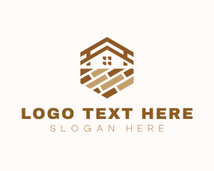 Wood - House Brick Flooring logo design