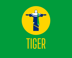 Brazil Christ Statue Logo