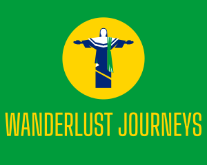 Travelling - Brazil Christ Statue logo design
