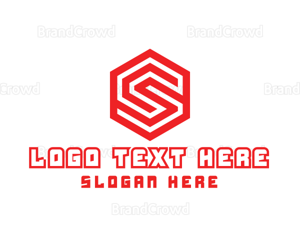 Maze Ploygon Hexagon Letter S Logo
