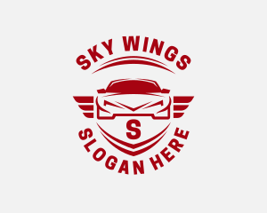 Car Wings Shield logo design