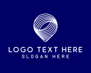 Locator - Technology Wave Location Pin logo design