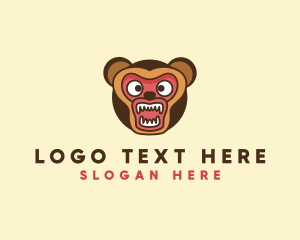Monkey - Angry Bear Roar logo design