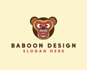 Baboon - Angry Bear Roar logo design