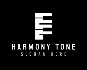 Tone - Piano Music Letter F logo design