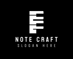 Notation - Piano Music Letter F logo design