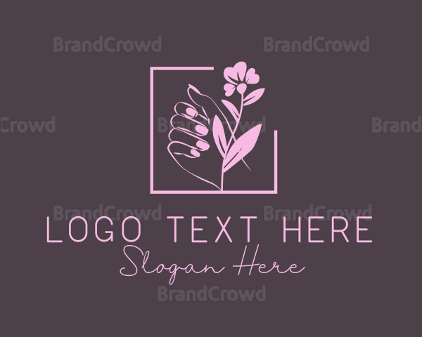 Feminine Fingernail Flower Logo