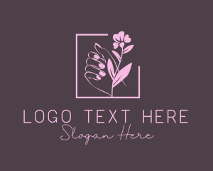 Manicure - Feminine Fingernail Flower logo design