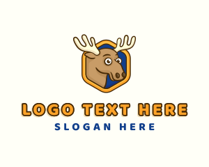 Wild - Moose Elk Horns logo design