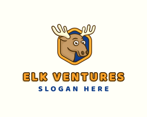 Moose Elk Horns logo design