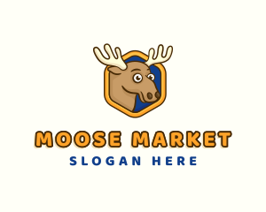 Moose - Moose Elk Horns logo design