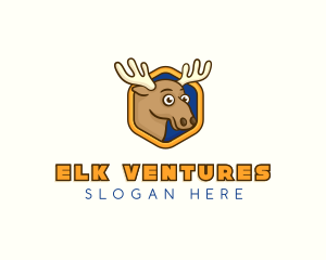 Moose Elk Horns logo design