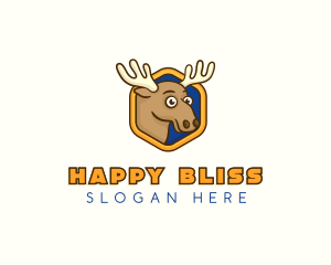 Moose Elk Horns logo design