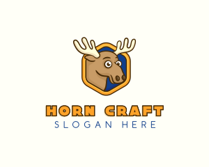 Moose Elk Horns logo design