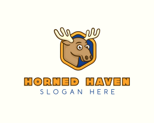 Moose Elk Horns logo design