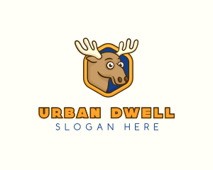 Moose Elk Horns logo design