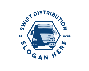 Distribution - Freight Cargo Truck logo design