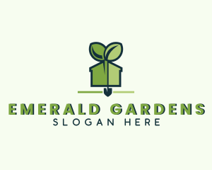 Shovel Greenhouse Plant logo design