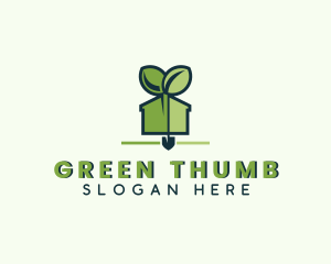 Shovel Greenhouse Plant logo design