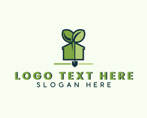 Lawn Care - Shovel Greenhouse Plant logo design