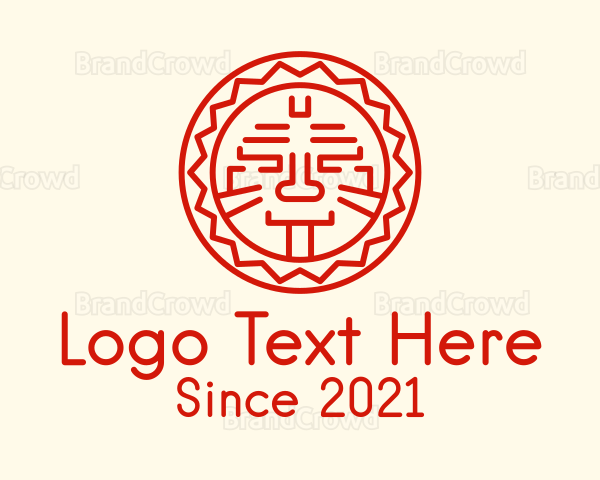Aztec Tribal Sun Logo