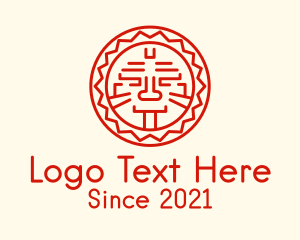 Mask - Aztec Tribal Sun logo design