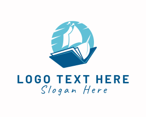 Sail Ship - Ocean Sail Book logo design