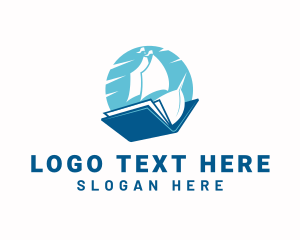 Sail Ship - Ocean Sail Book logo design