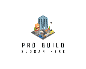 Isometric City Building logo design