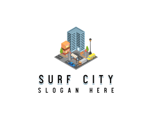 Isometric City Building logo design