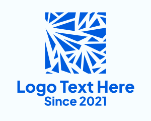 Shattered - Blue Shattered Glass logo design