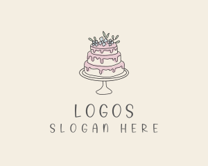 Floral Cake Bakery Logo