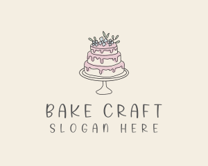 Floral Cake Bakery logo design