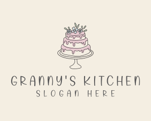 Floral Cake Bakery logo design