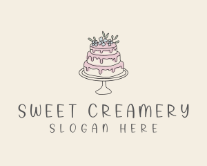 Floral Cake Bakery logo design