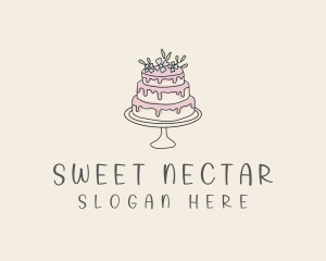 Floral Cake Bakery logo design