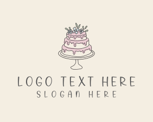 Floral Cake Bakery Logo