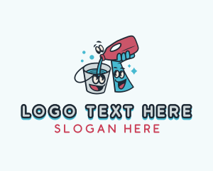 Mascot - Cleaning Sanitation Detergent logo design