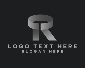 Metallic - Metallic Industrial Ring Letter R logo design