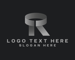 Corporate - Metallic Industrial Ring Letter R logo design