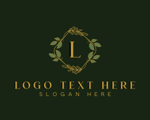 Hotel - Ornamental Leaf Wreath logo design