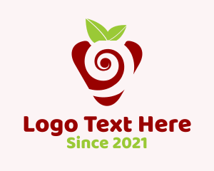 Harvest - Fresh Strawberry Spiral logo design