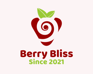 Strawberry - Fresh Strawberry Spiral logo design