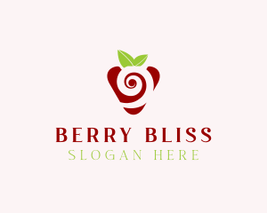 Fresh Strawberry Spiral logo design