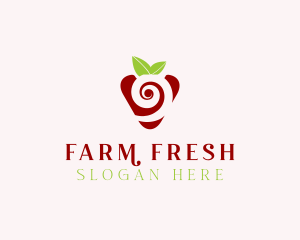 Fresh Strawberry Spiral logo design