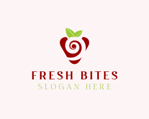 Fresh Strawberry Spiral logo design