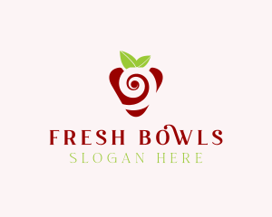 Fresh Strawberry Spiral logo design